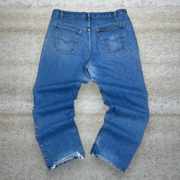 Vintage Orange Tab Levis Jeans Straight Fit Medium Wash 80s